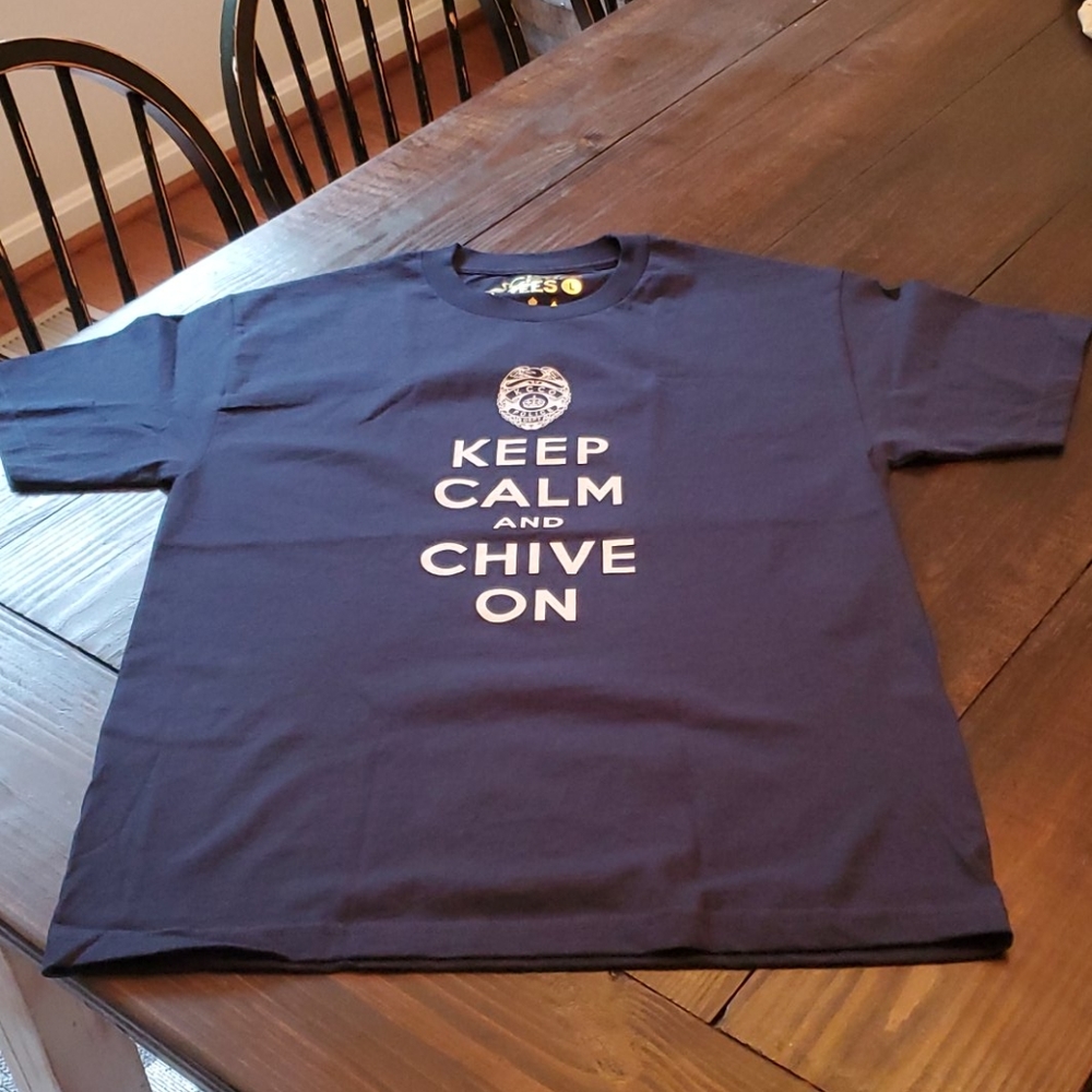 Keep Calm and Chive On police edition tee